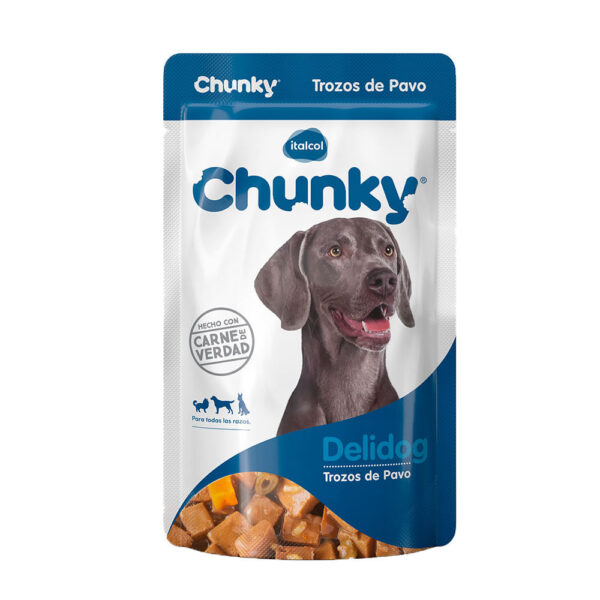 sobre chunky delidog pavo perro