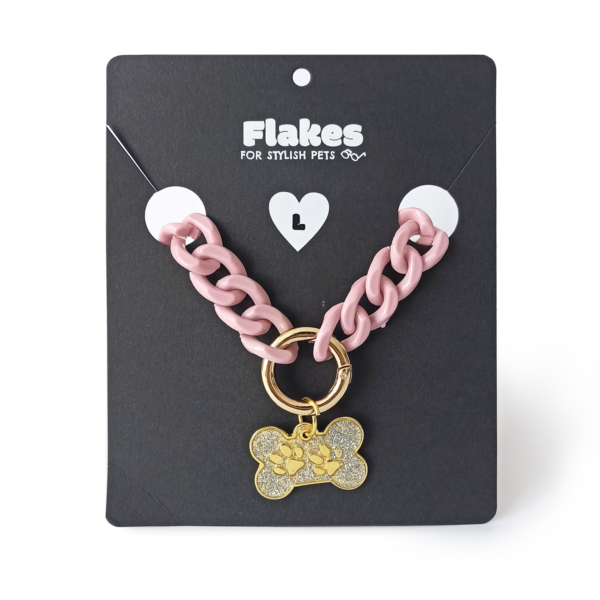 collar flakes bling bling perro